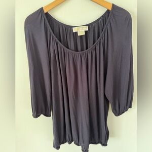 Michael Kors 1X navy blue pull on blouse